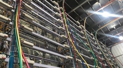 A modern Bitcoin mining farm showcasing sustainable practices